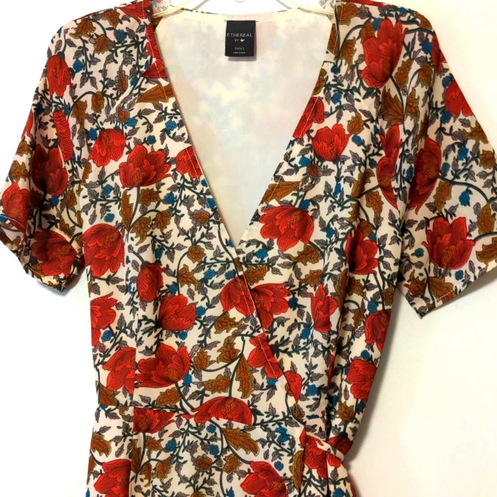 Anthropologie Ethereal by Paper Crane Floral Wrap Dress